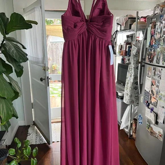 Azazie Rowena Bridesmaids Dress, Mulberry, Size 10 - Picture 6 of 6
